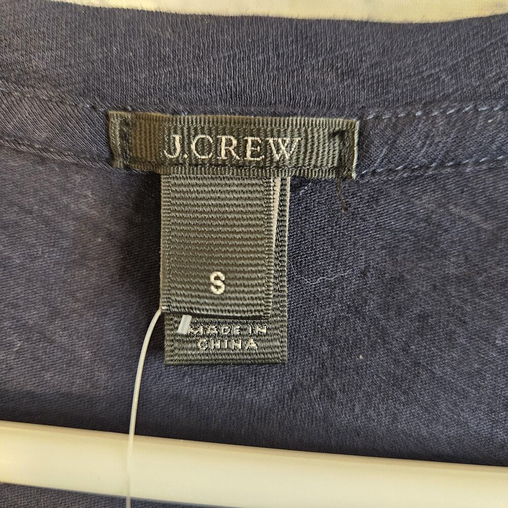 J.Crew Beaded Stacked Sequins Stripe Shell Tank S Navy Blue NWT - Picture 4 of 5